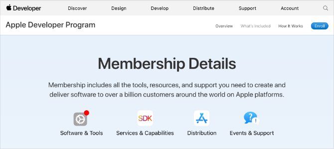 Apple Developer Program membership details