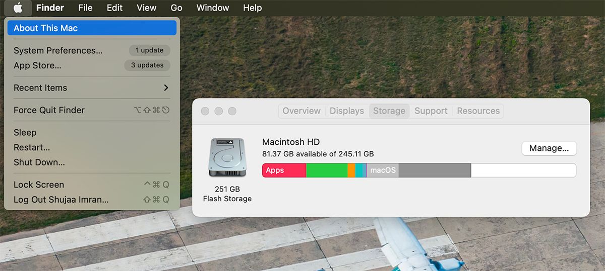 Mac Available Storage