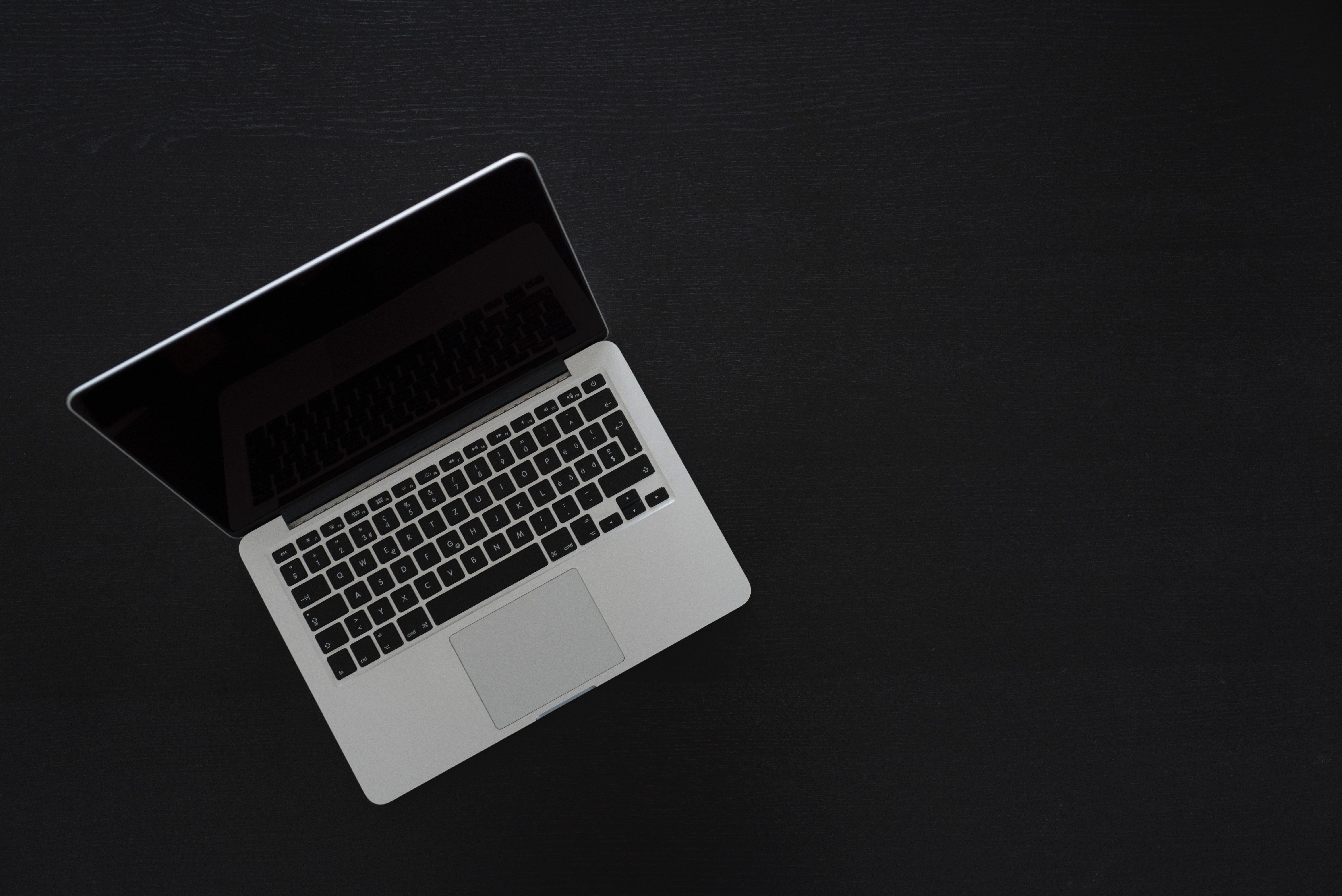 MacBook on Gray Backdrop