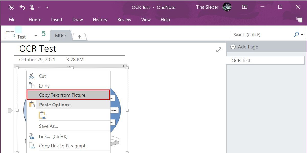 Using OCR in OneNote