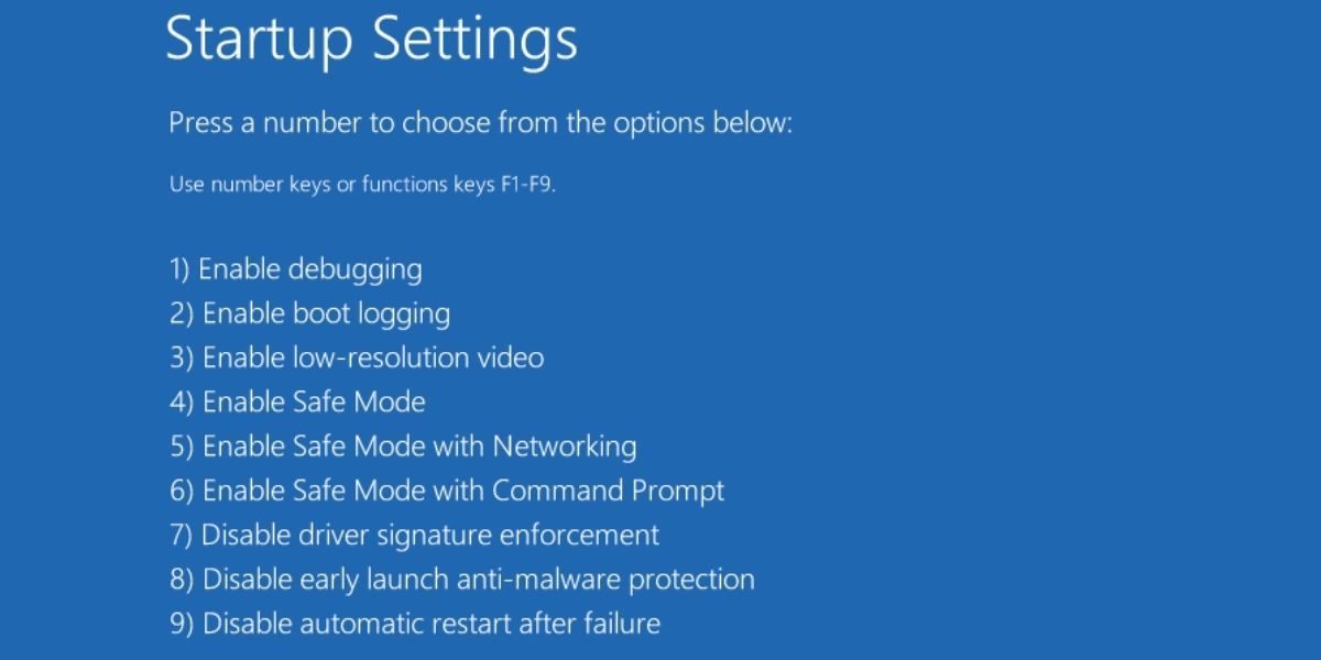 Pick safe mode with Networking option