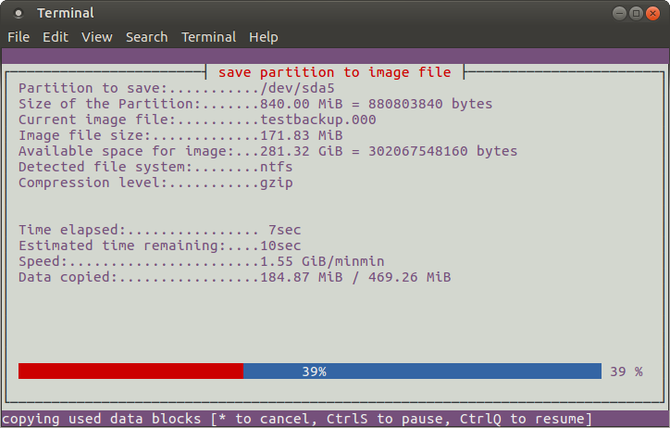 Clone a Linux disk drive with partimage