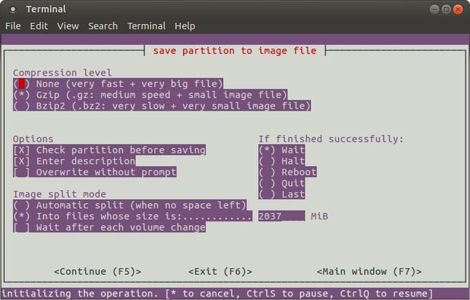 Clone a Linux disk drive with partimage