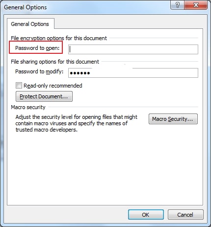 password to open
