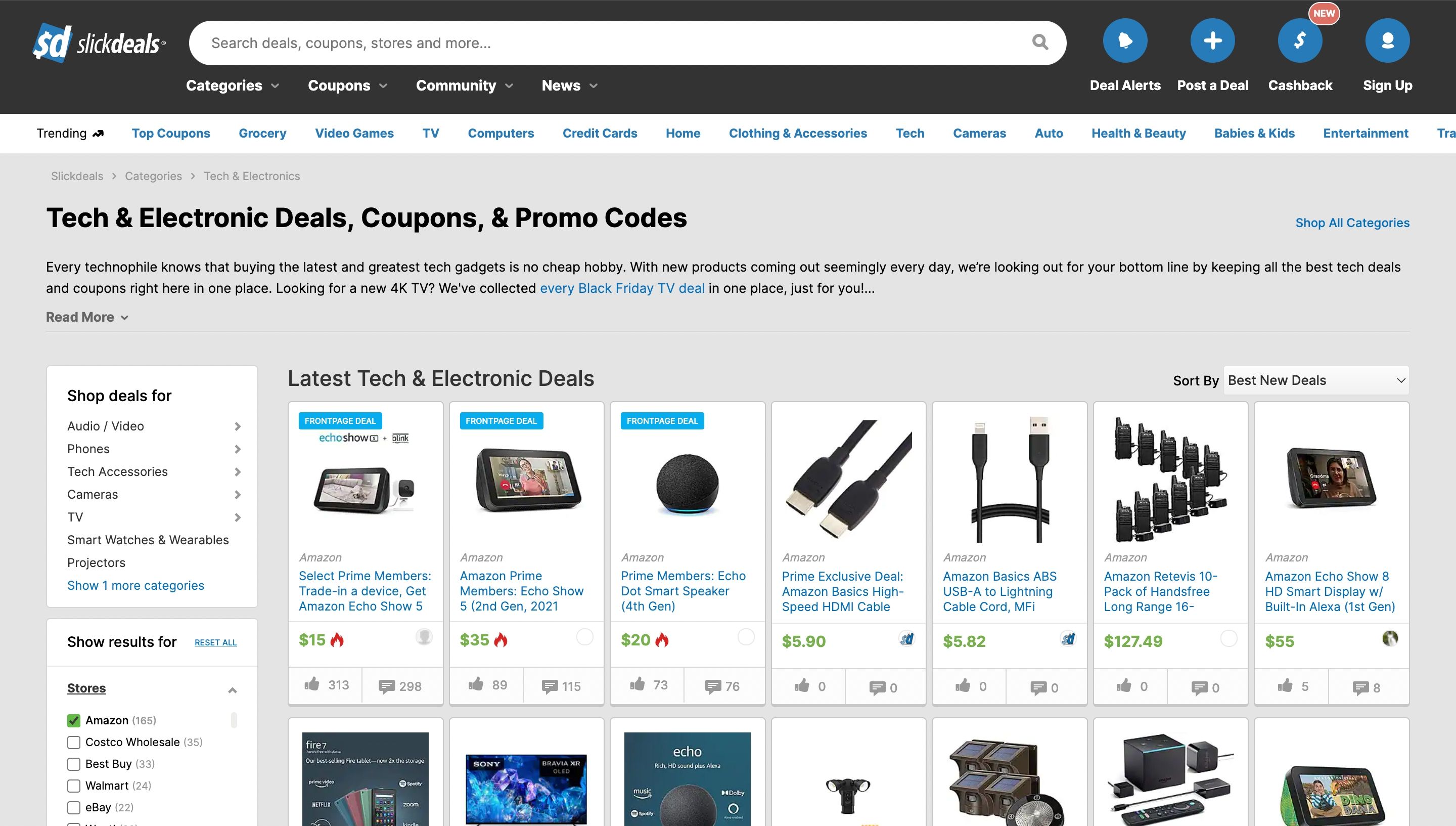 Slickdeals\' eletronics and tech deals section