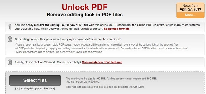 unlock pdf online2pdf
