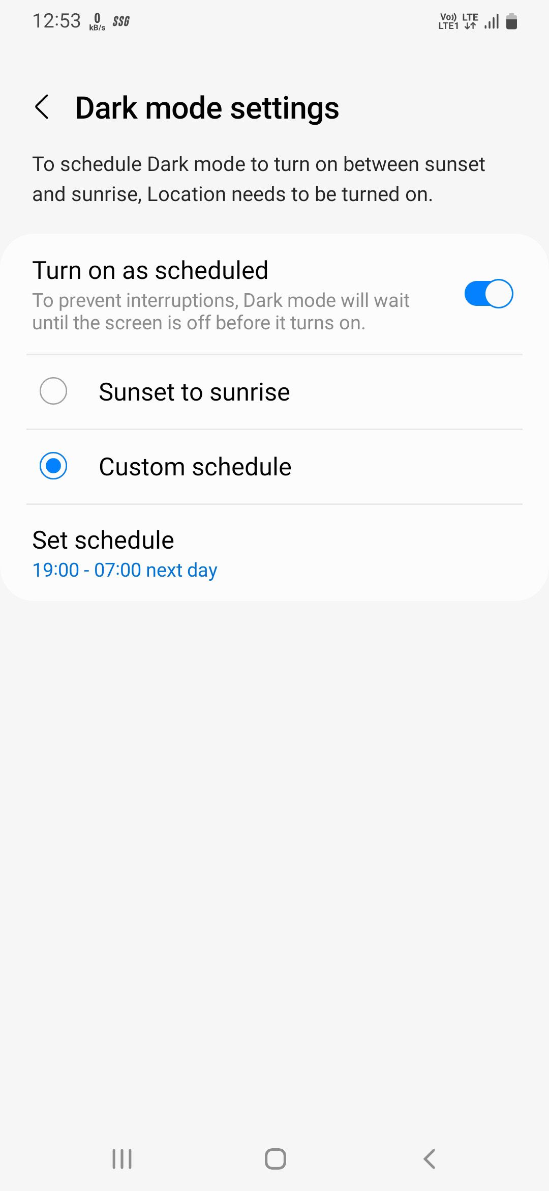 Ways for scheduling dark mode