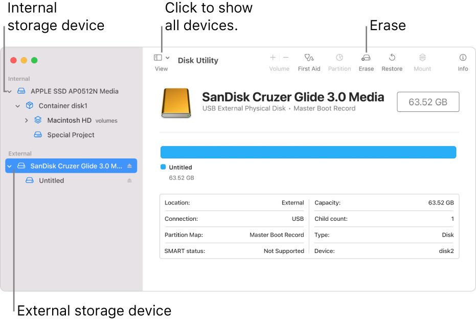 best external ssd mac - disk utility