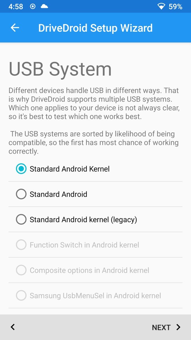 drivedroid usb kernel options