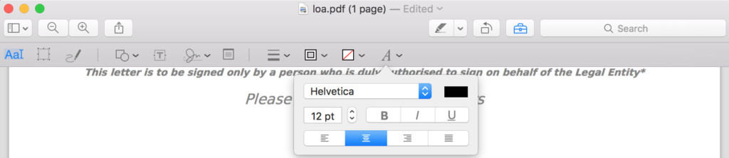 edit pdf free preview mac - change text settings