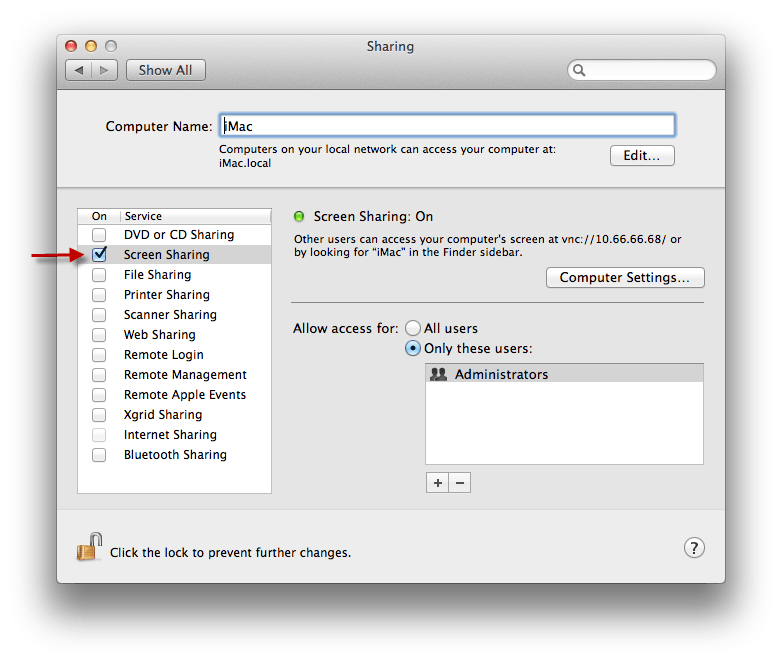 how to screenshare on mac sharing prefs