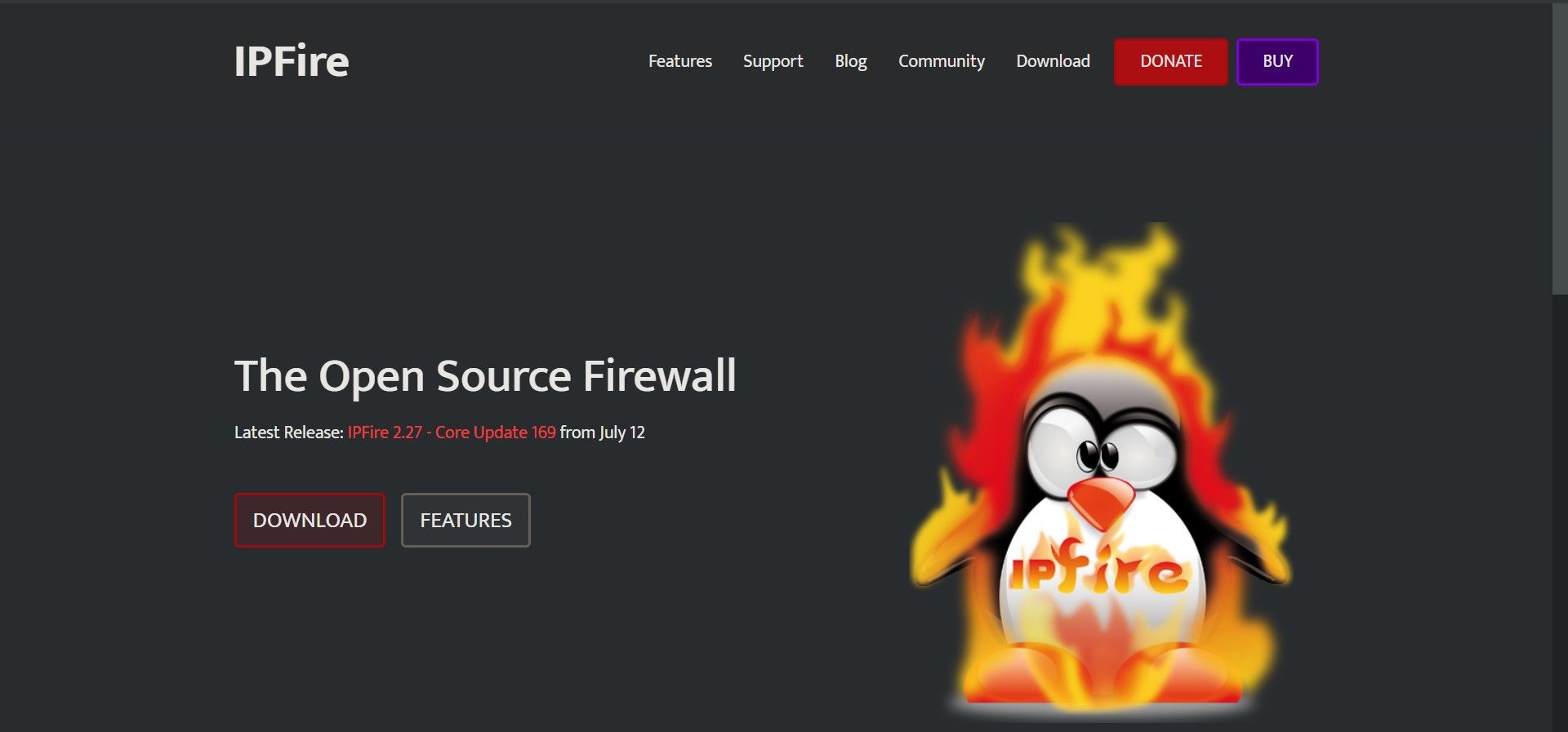 ipfire website home page