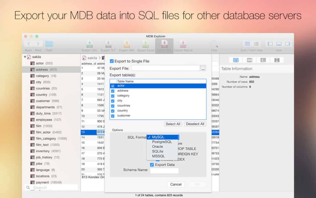 mdb explorer mac