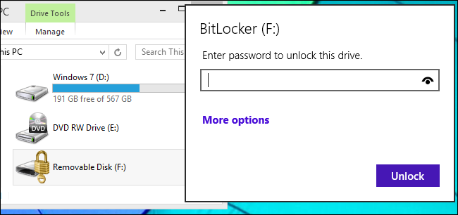 open bitlocker usb on windows 10