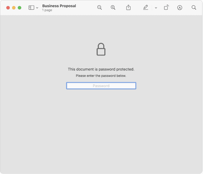 password protect pdf mac