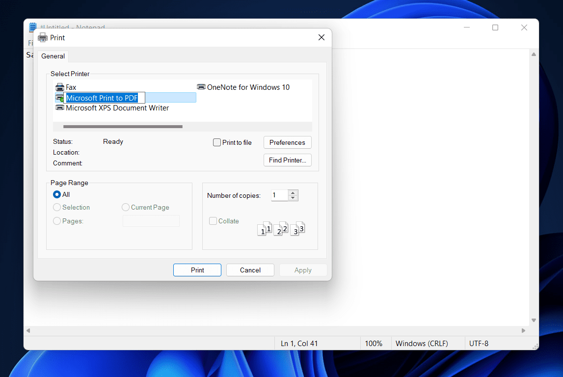 How To Save A Notepad File As PDF In Windows 11?