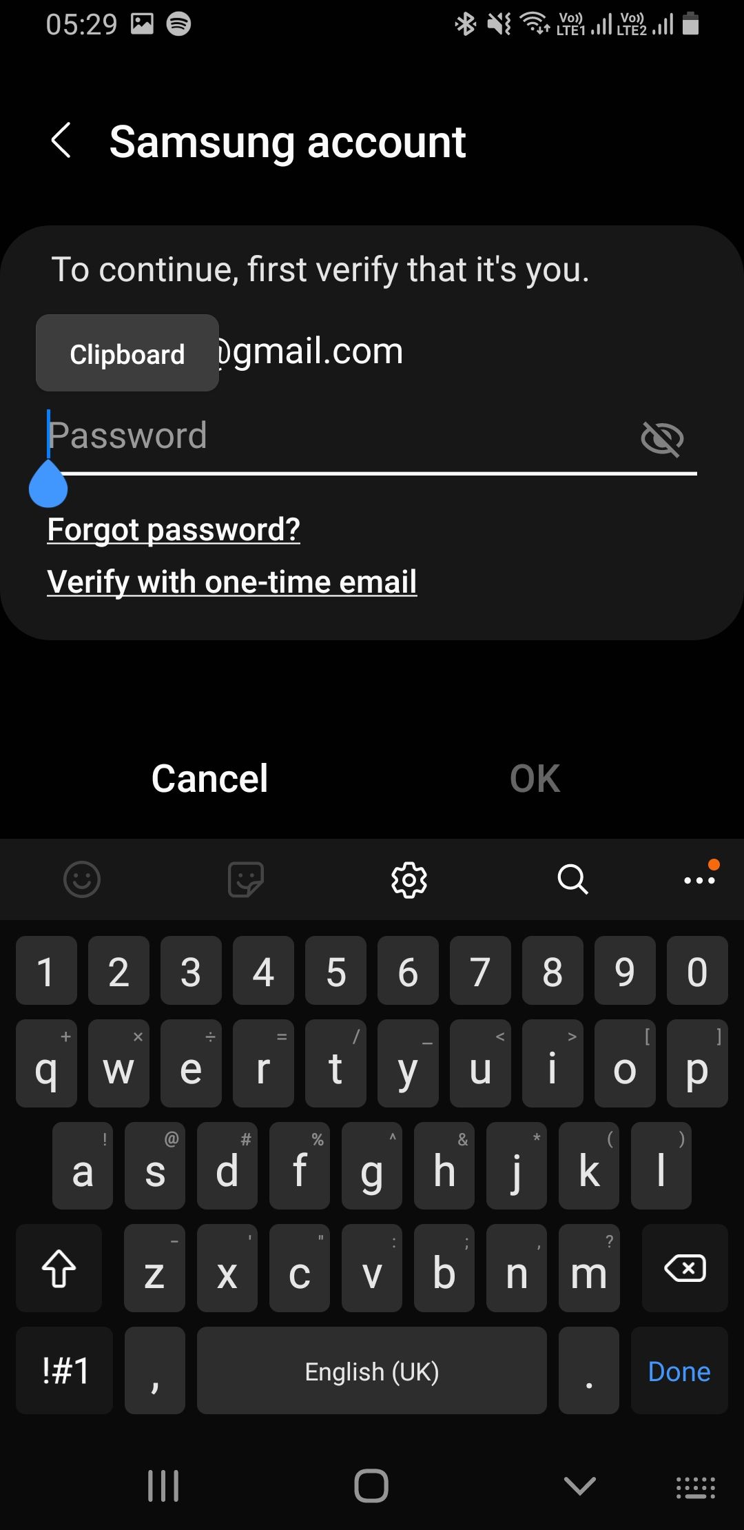 Samsung Pass setup login