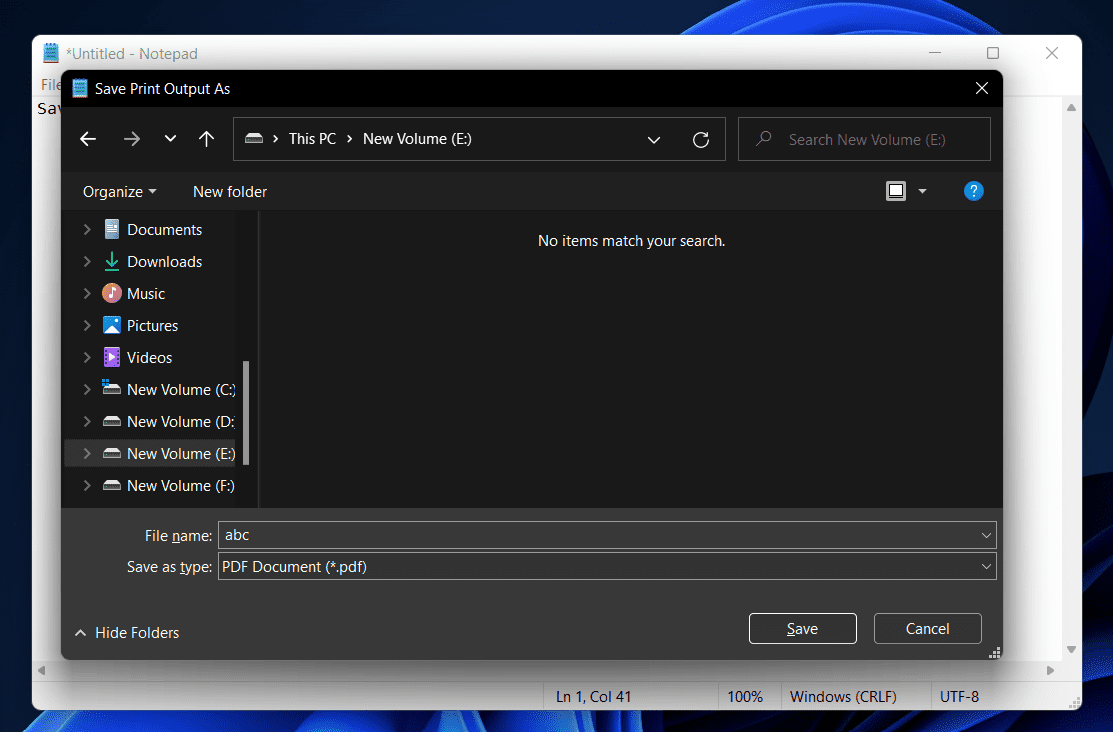 How To Save A Notepad File As PDF In Windows 11?