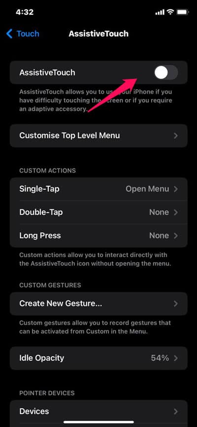 Disable/Re-Enable Assistive Touch