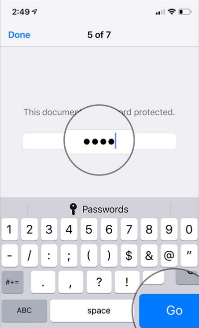 iphon enter password