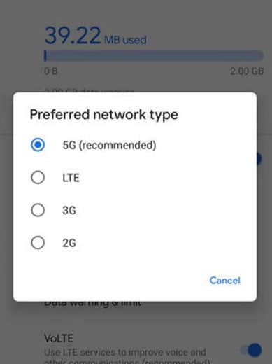 Enable 5G in Testing Mode