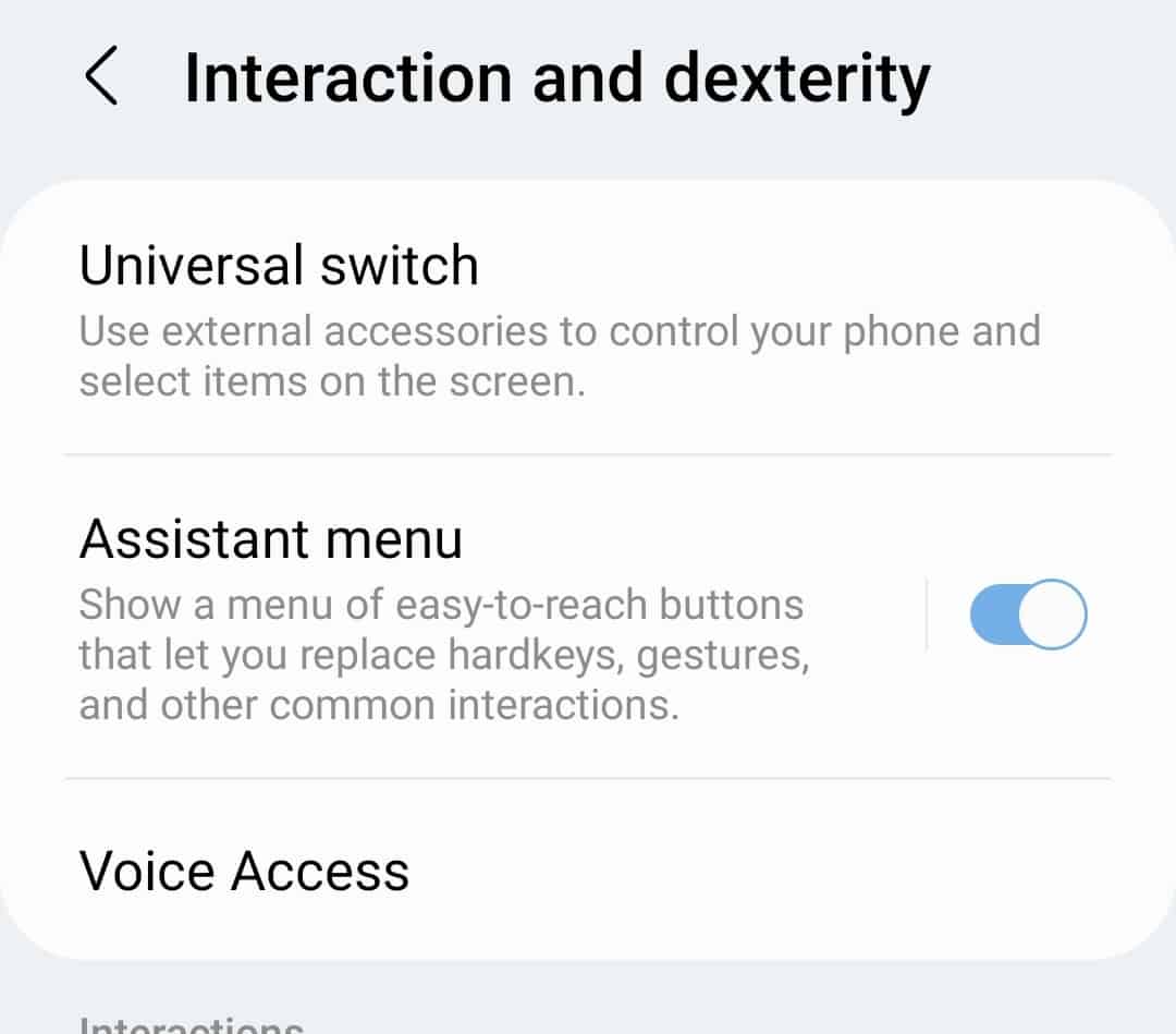 Assistant Menu