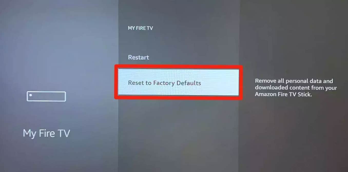Reset your Firestick