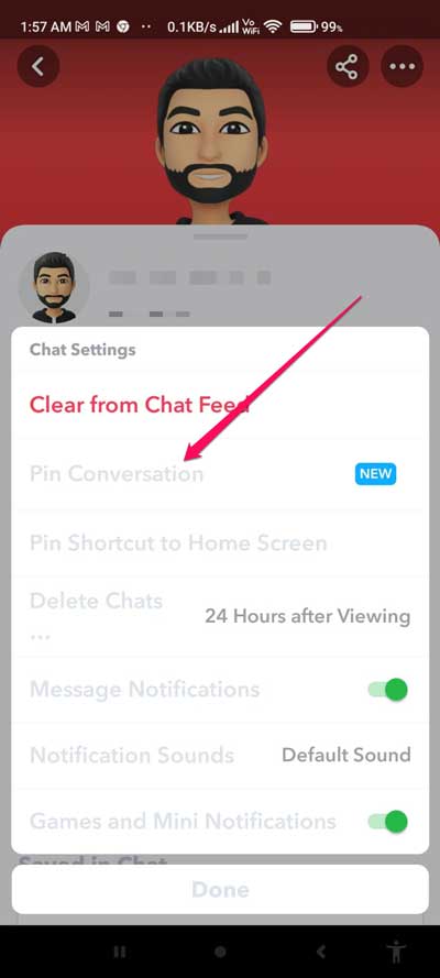 How to Pin a Friend's Conversation on Snapchat
