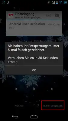 android passwort vergessen