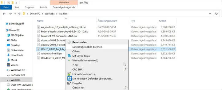 Windows 10 ISO Brenner