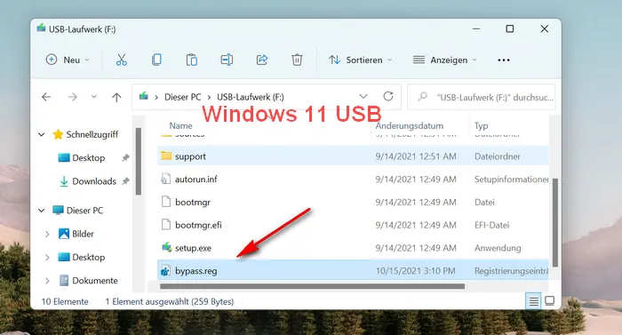 Windows 11 USB installieren