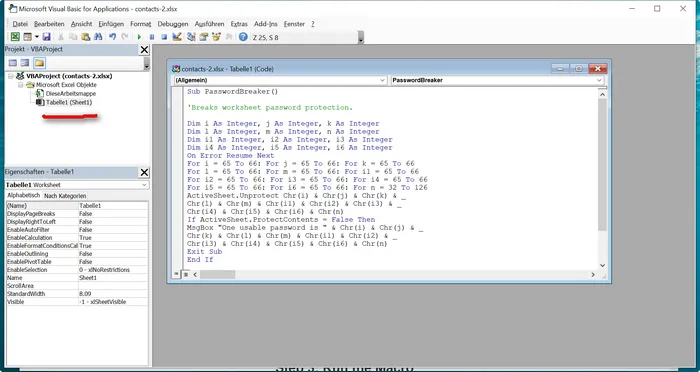 excel passwort abbrechen vba