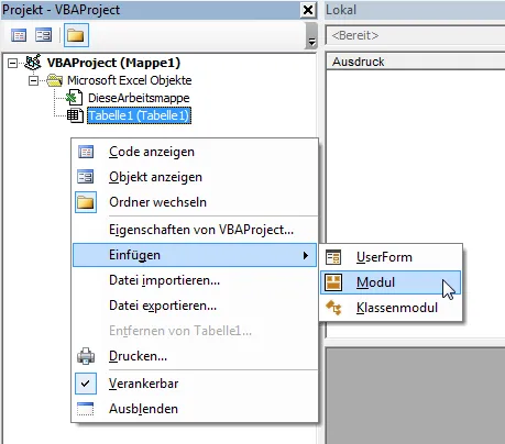 Excel vba