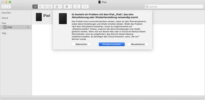 ipad wiederherstellen itunes