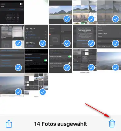 löschen sie mehrere iPhone-Fotos