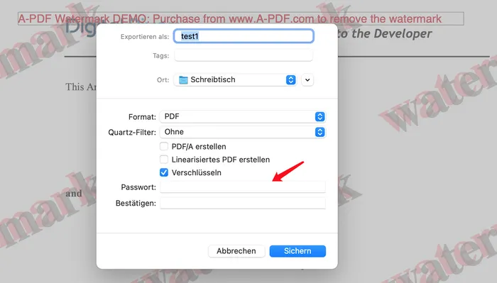 Passwort zu PDF-Mac hinzufügen