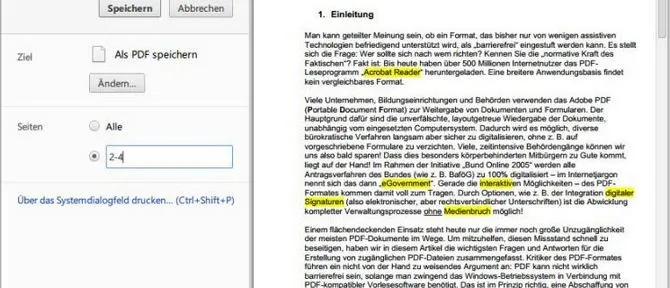 PDF Drucken Chrome