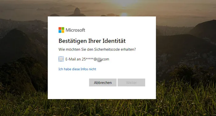 microsoft Konto zurucksetzen schritt 2