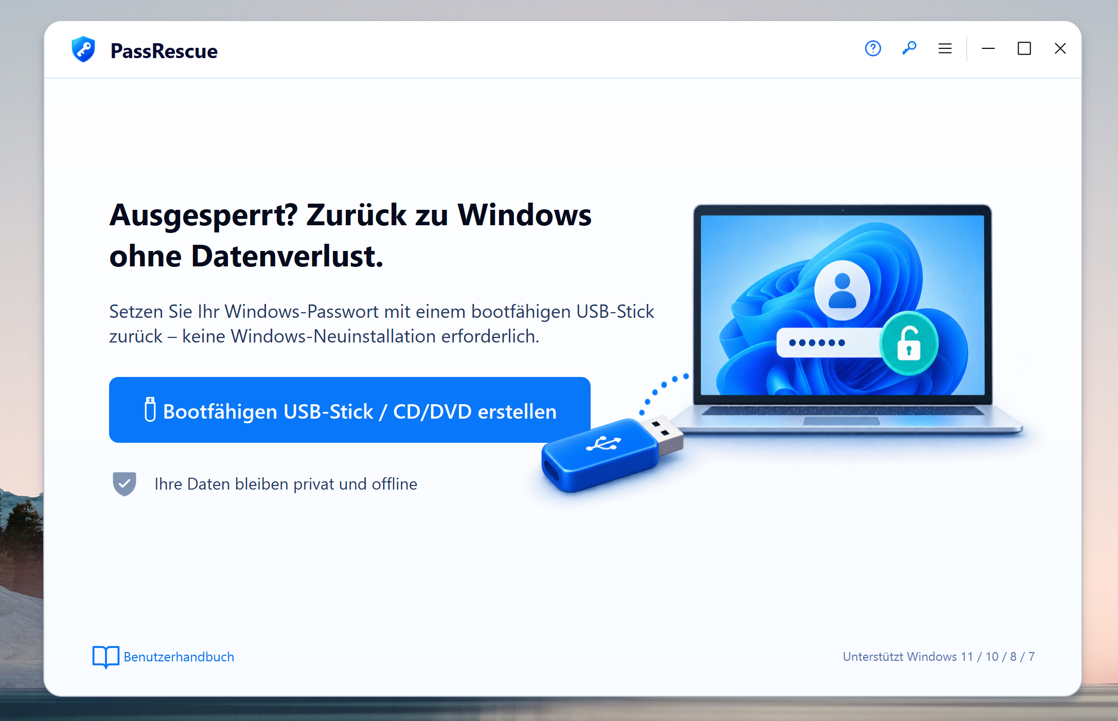 iSeePassword Windows-Passwort-Wiederherstellung