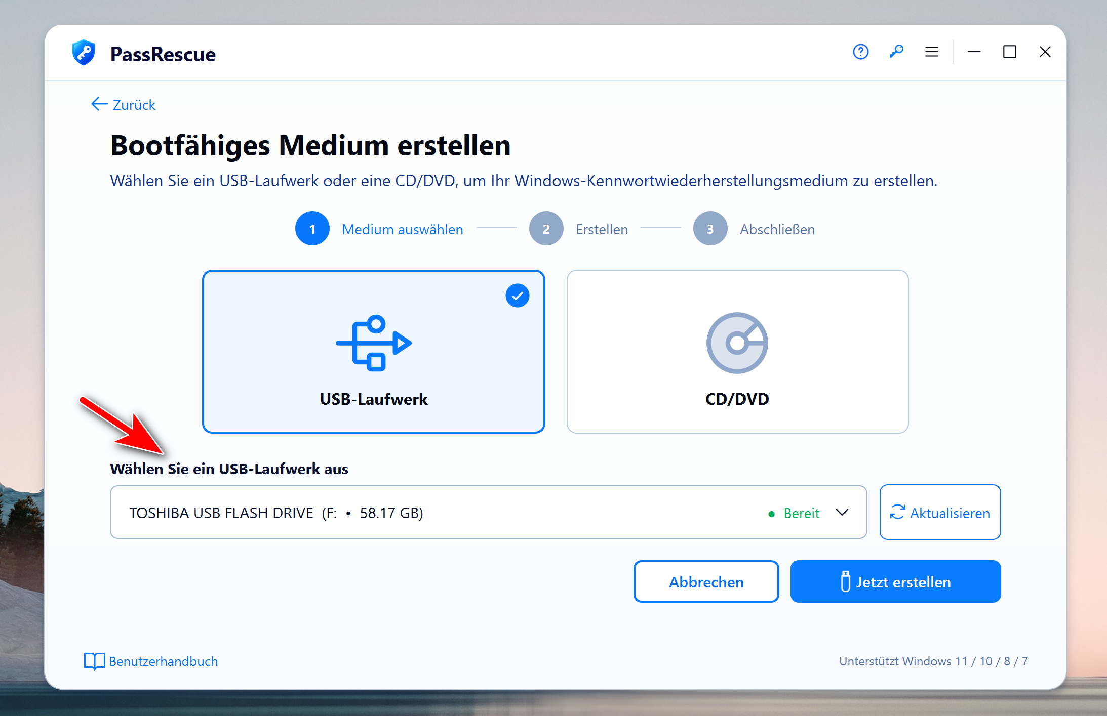 iSeePassword Windows-Passwort-Wiederherstellung brennen