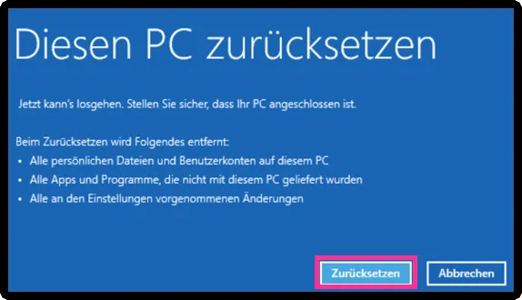 windows 10 zuruecksetzen