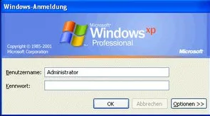 windows xp anmeldung